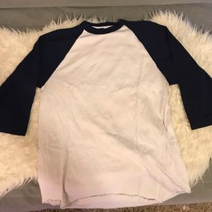 Soffe White/ Blue Baseball Tee